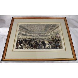 Interior of the House of Representatives at Washington - The House in Session. (Original Colored Print)